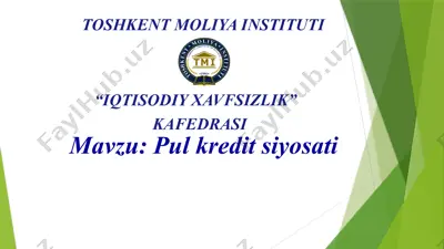 pul kredit siyosati — PPTX