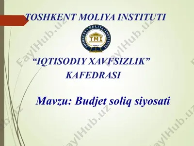 budjet soliq siyosati — PPTX