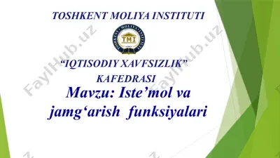 iste’mol va jamg‘arish funksiyalari — PPTX