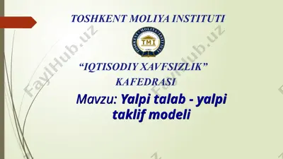 yalpi talab - yalpi taklif modeli — PPTX