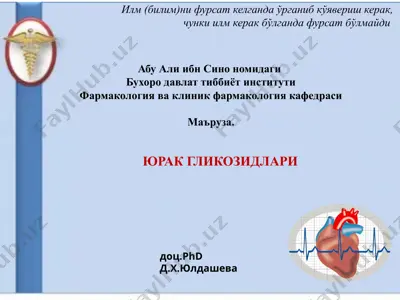 yu'rak glikozidlarining farmakologiyasi — PPTX