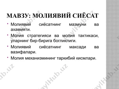 moliyaviy siyosat — PPTX