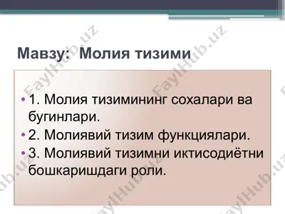 moliya tizimi — PPTX