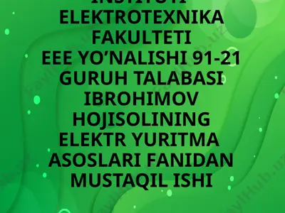 o'zgarmas tok matorini tormozlash rejimlari tahlil qilish — PPTX