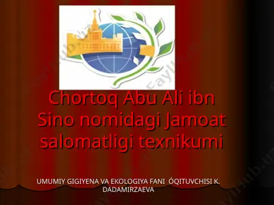 chortoq abu ali ibn sino nomidagi jamoat salomatligi texnikumi — PPT