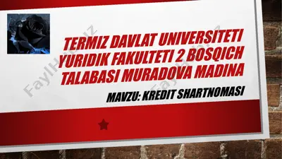 kredit shartnomasi — PPTX