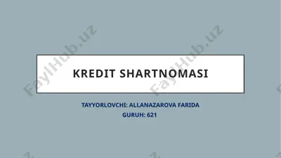 kredit shartnomasi — PPTX