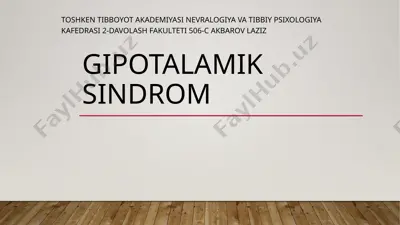 gipotalamik sindrom — PPTX
