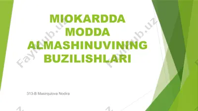 miokardda modda almashinuvining buzilishlari — PPTX