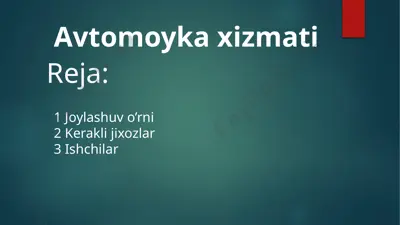 avtomoyka xizmati — PPTX