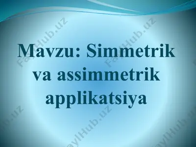 simmetrik va assimmetrik applikatsiya — PPTX