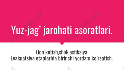 yuz-jag’ jarohati asoratlari — PPTX