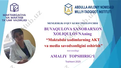 menejerlik o‘quv kursi tinglovchisi — PPTX
