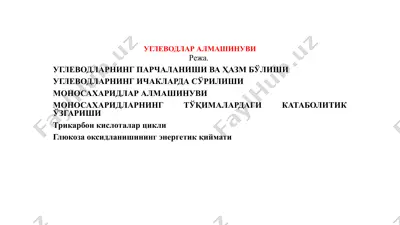 uglevodlar haqida ma'lumotlar — PPTX