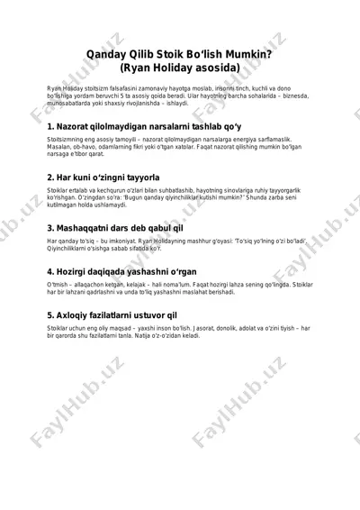 qanday qilib stoik bo‘lish mumkin? — PDF
