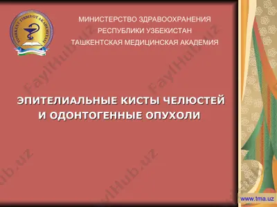 эпителиальные кисты челюстей и одонтогенные опухоли — PPT