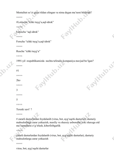 tahdidlar — DOCX