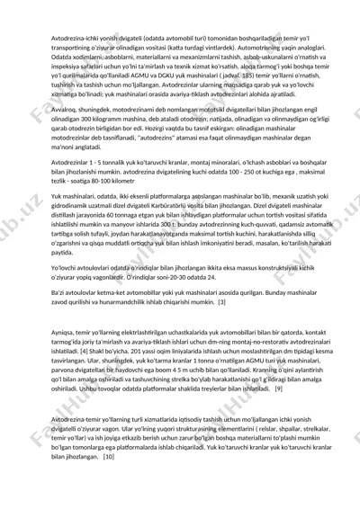 avtodrezina-ichki yonish dvigateli — DOCX
