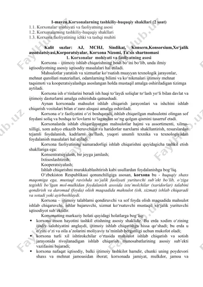 korxonalarning tashkiliy-huquqiy shakllari — DOCX