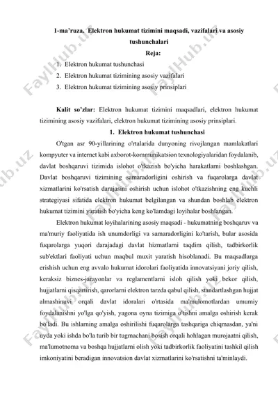 elektron hukumat tizimi — DOCX