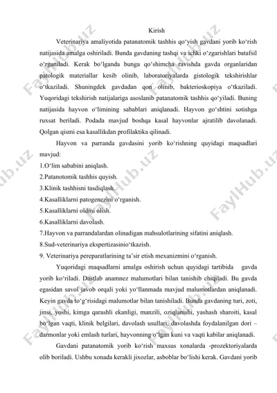 veterinariya amaliyotida patanatomik tashhis qo‘yish — DOCX