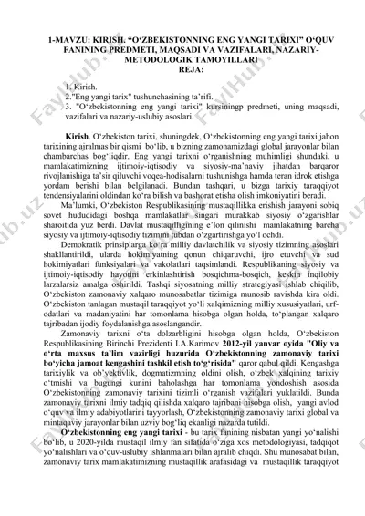 "o‘zbekistonning eng yangi tarixi" — DOCX