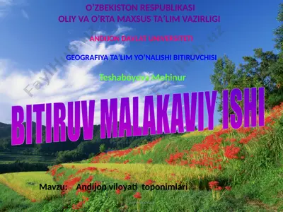 andijon viloyati toponimlari — PPTX