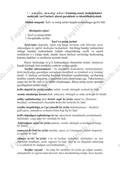 xavf va uning turlari — DOCX