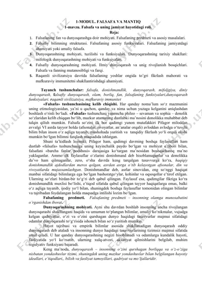 falsafa va mantiq — DOCX
