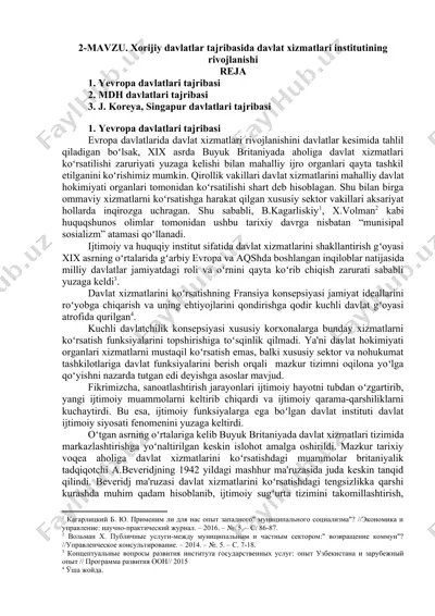 xorijiy davlatlar tajribasida davlat xizmatlari institutining rivojlanishi — DOCX