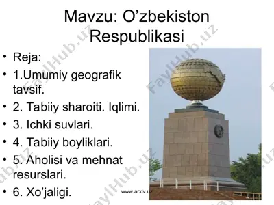 o’zbekiston respublikasi — PPT