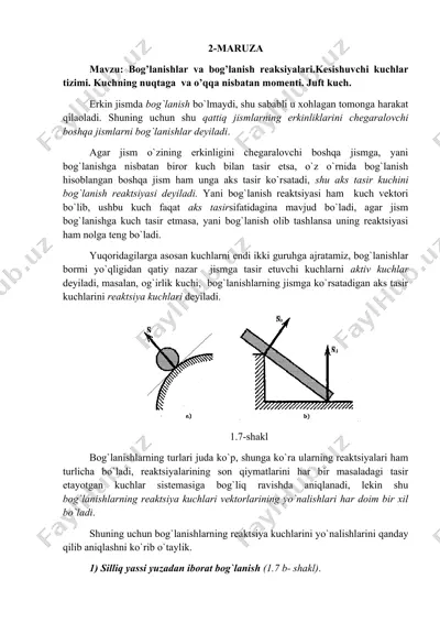 bog’lanishlar va bog’lanish reaksiyalari — DOCX