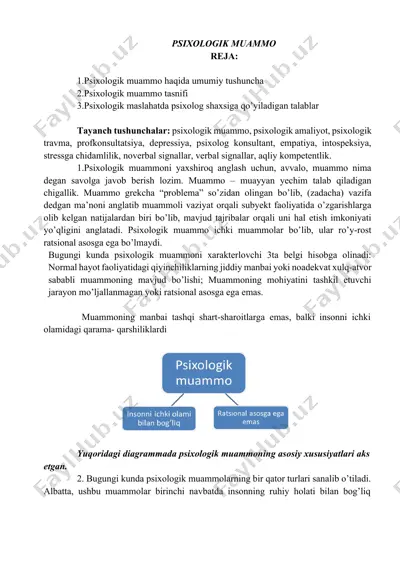 psixologik muammo — DOCX