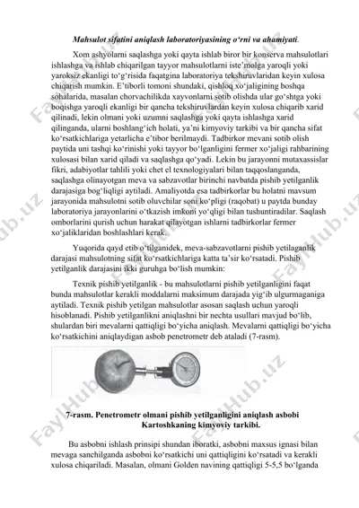 mahsulot sifatini aniqlash laboratoriyasi — DOCX