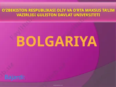 bolgariya — PPTX