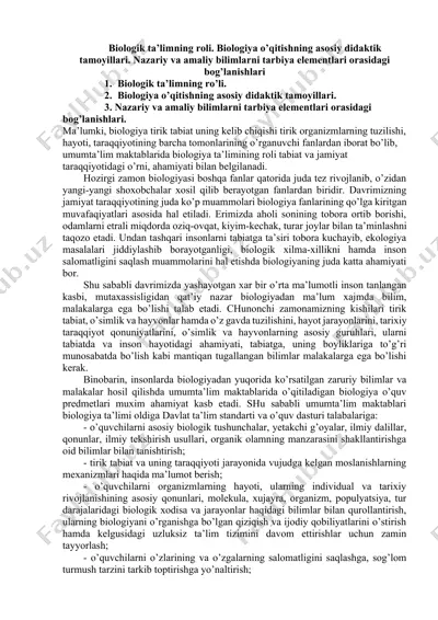 biologik ta’limning roli — DOCX
