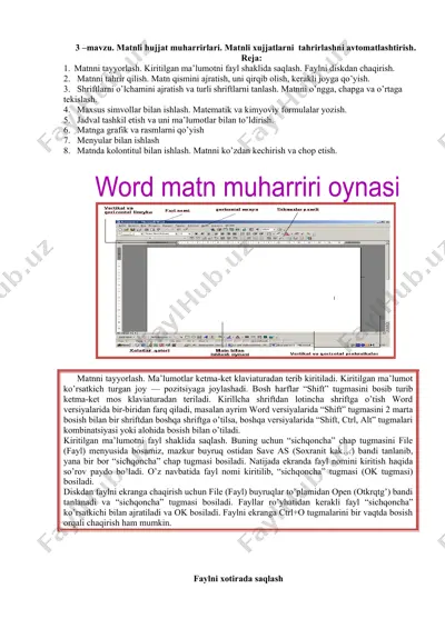 matnli hujjat muharrirlari — DOCX