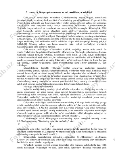 oziq ovqat muammosi va uni yaxshilash yo‘nalishlari — DOCX