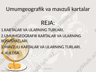 umumgeografik va mavzuli kartalar — PPTX