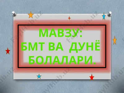 "yunesf faoliyati bo'yicha ma'lumotlar" — PPTX