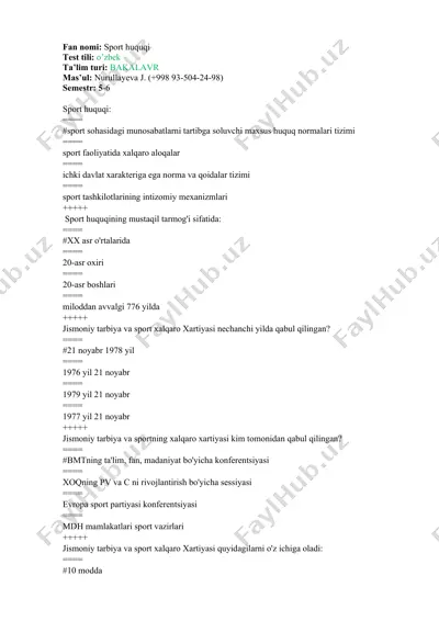 sport huquqi — DOCX