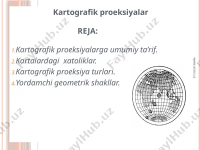 kartografik proeksiyalar — PPTX