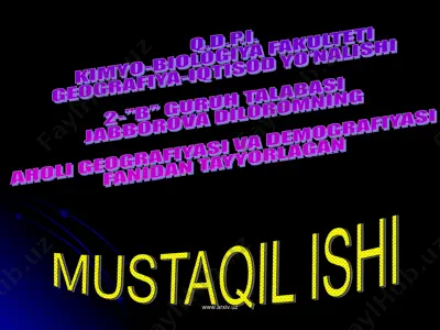 aholining nikoh va oilaviy tarkibi — PPT