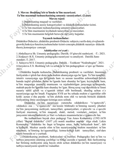 ta'lim nazariyasi — DOCX