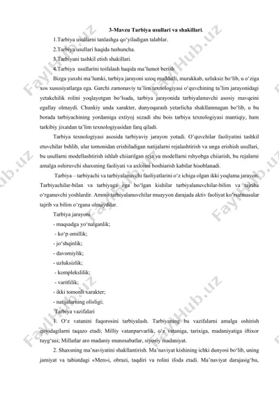 tarbiya usullari va shakillari — DOCX