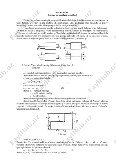 bazalar va bazalash tamoillari — DOCX