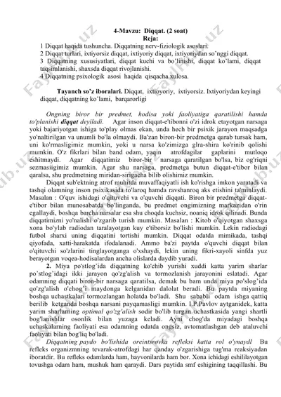 diqqatning psixologik asoslari — DOCX