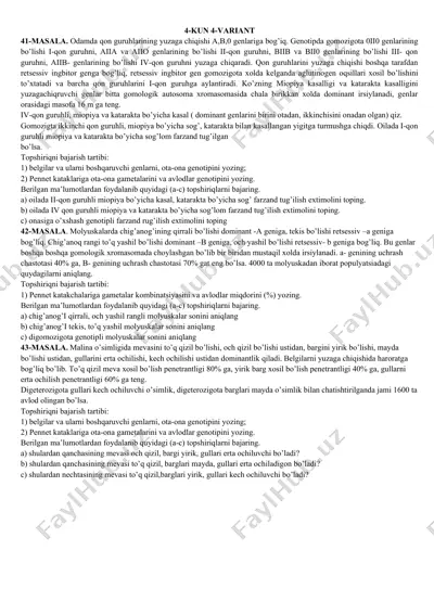 qon guruhlarining genetik tahlili — DOCX