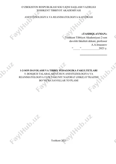 anesteziologiya va reanimatologiya kafedrasi — DOCX