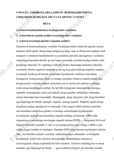 axborot texnologiyalari va kommunikatsiya vositalari — DOCX